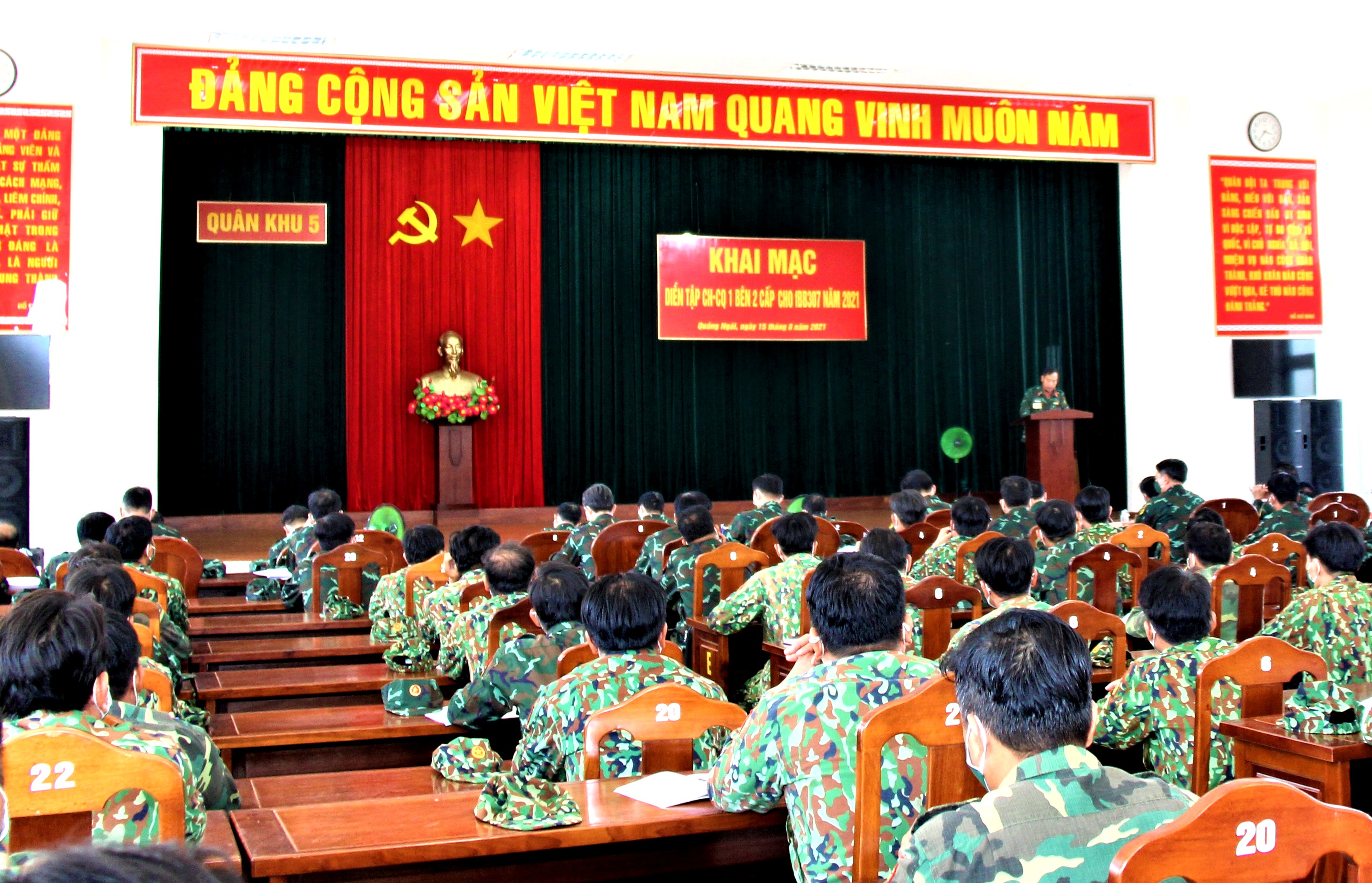 Quân khu 5 khai mạc diễn tập chỉ huy cơ quan 1 bên 2 cấp về động viên cho Sư đoàn 307 